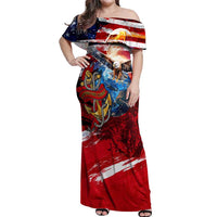 Serving The Nation Despite Injustice Off Shoulder Maxi Dress - Wonder Print Shop