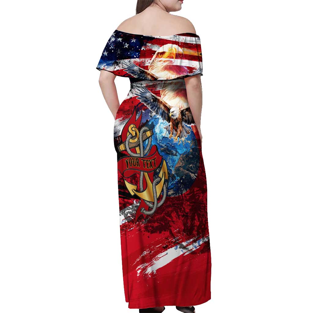 Serving The Nation Despite Injustice Off Shoulder Maxi Dress - Wonder Print Shop