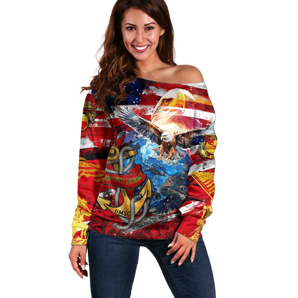 Serving The Nation Despite Injustice Off Shoulder Sweater - Wonder Print Shop