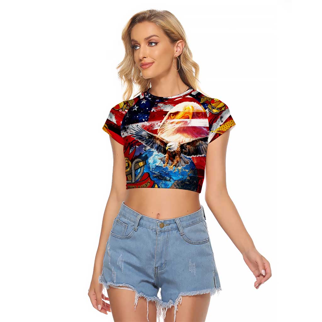 Serving The Nation Despite Injustice Raglan Cropped T Shirt - Wonder Print Shop