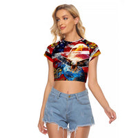 Serving The Nation Despite Injustice Raglan Cropped T Shirt - Wonder Print Shop