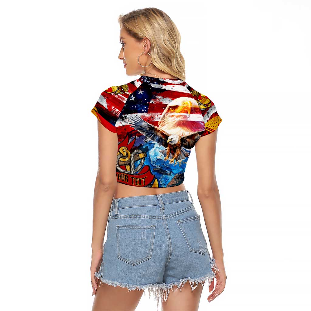 Serving The Nation Despite Injustice Raglan Cropped T Shirt - Wonder Print Shop