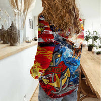 Serving The Nation Despite Injustice Women Casual Shirt - Wonder Print Shop