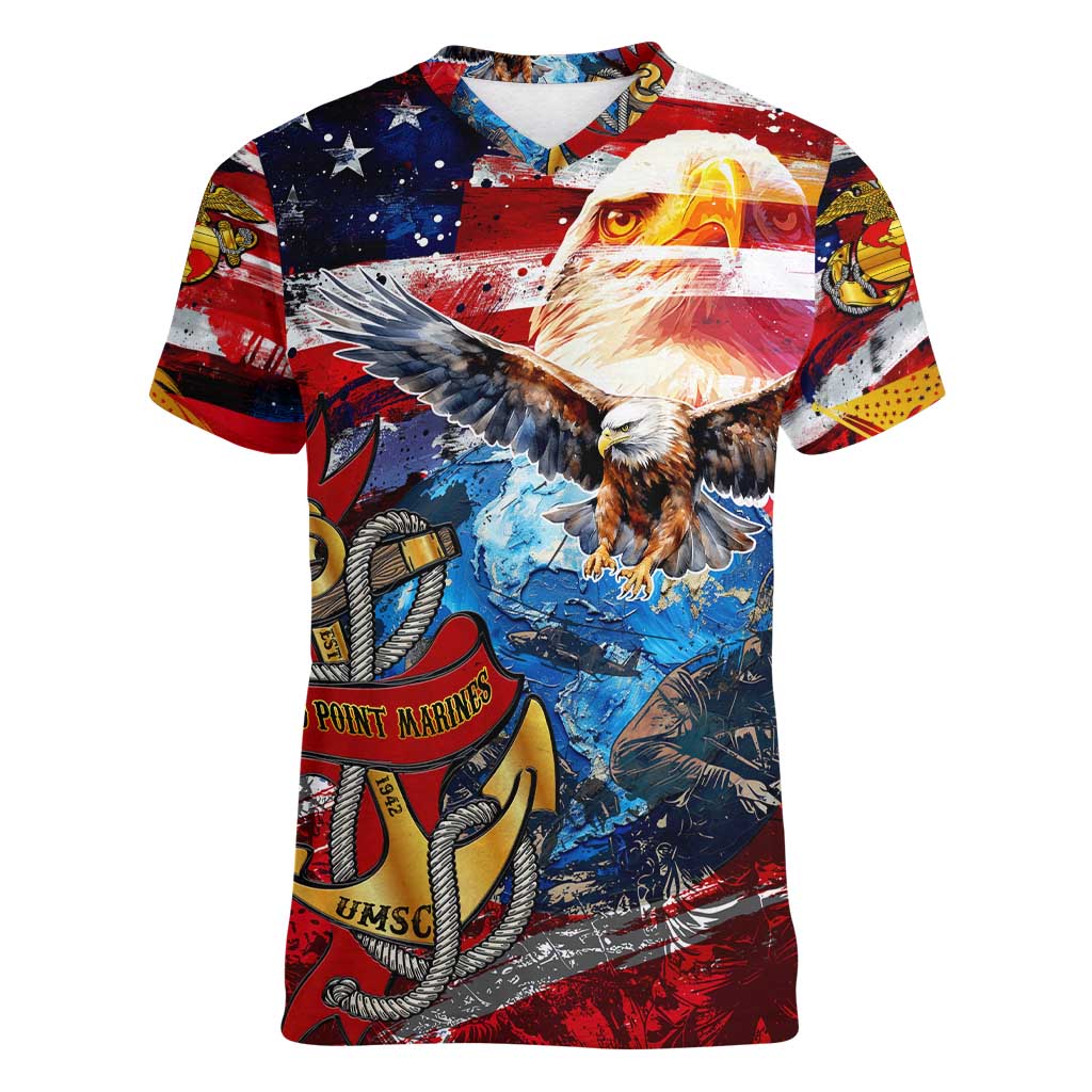 Serving The Nation Despite Injustice Women V-Neck T-Shirt - Wonder Print Shop