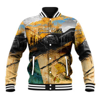 Guatemala Country Pride Baseball Jacket Grunge Map Art with National Landmark Flag Texture - Wonder Print Shop