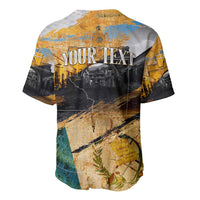 Guatemala Country Pride Baseball Jersey Grunge Map Art with National Landmark Flag Texture - Wonder Print Shop