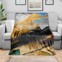 Guatemala Country Pride Blanket Grunge Map Art with National Landmark Flag Texture - Wonder Print Shop