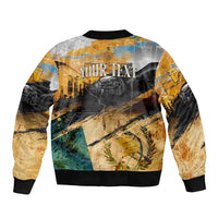 Guatemala Country Pride Bomber Jacket Grunge Map Art with National Landmark Flag Texture - Wonder Print Shop