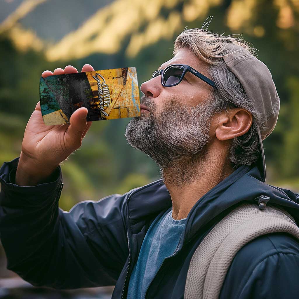 Guatemala Country Pride 4 in 1 Can Cooler Tumbler Grunge Map Art with National Landmark Flag Texture - Wonder Print Shop