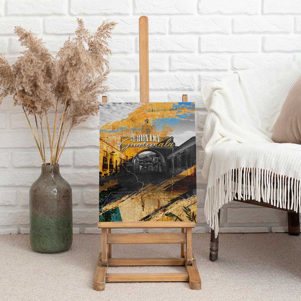 Guatemala Country Pride Canvas Wall Art Grunge Map Art with National Landmark Flag Texture - Wonder Print Shop