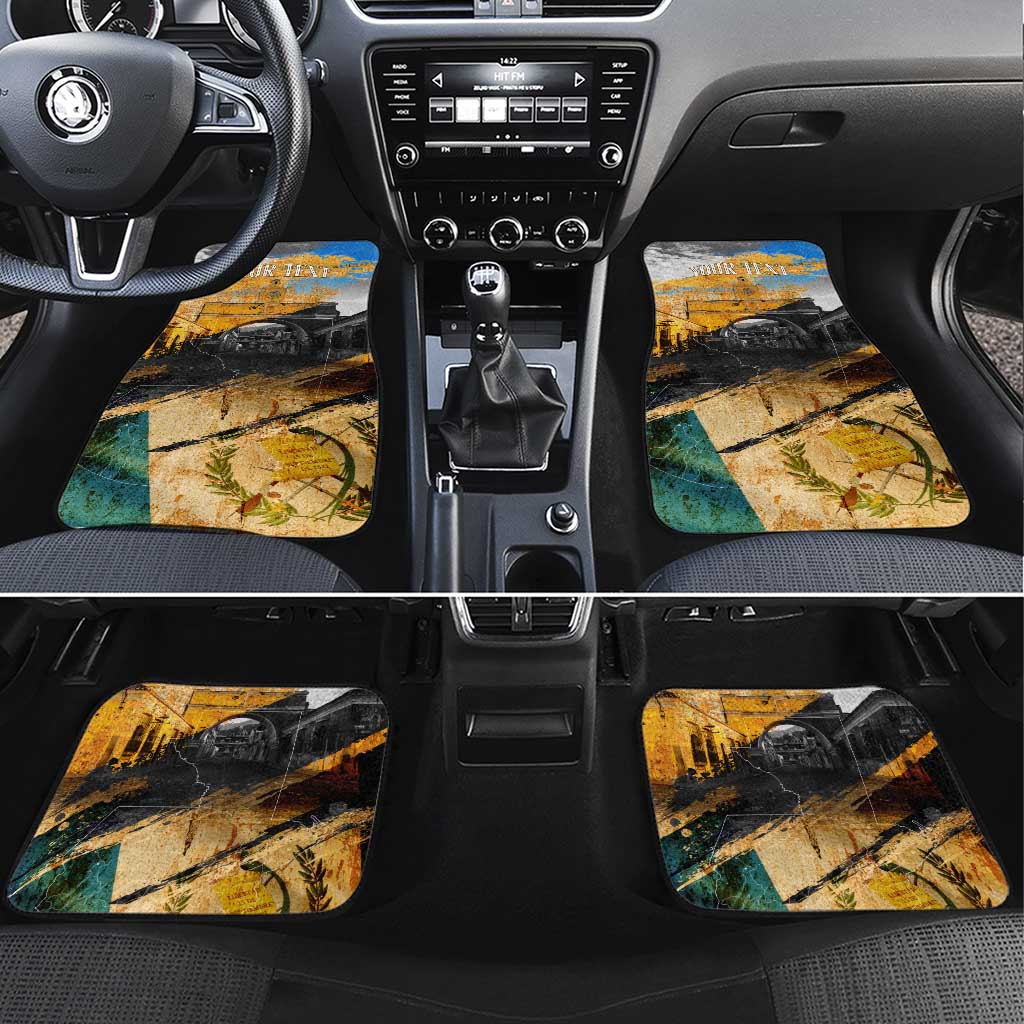 Guatemala Country Pride Car Mats Grunge Map Art with National Landmark Flag Texture - Wonder Print Shop