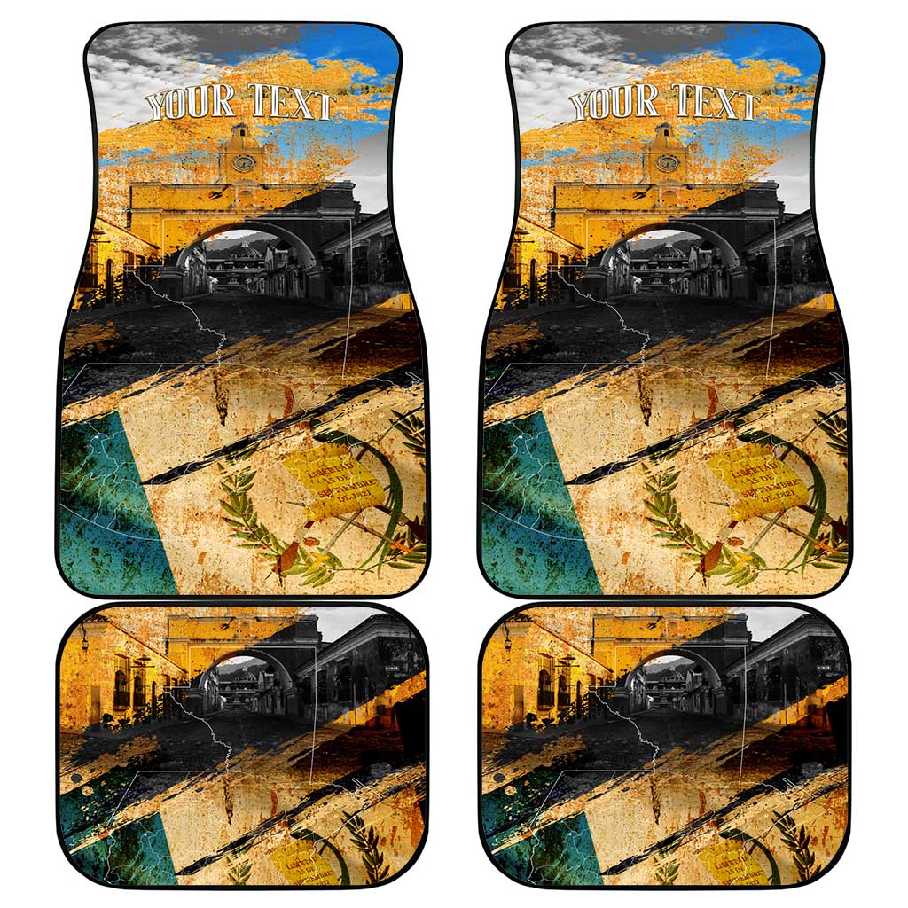 Guatemala Country Pride Car Mats Grunge Map Art with National Landmark Flag Texture - Wonder Print Shop
