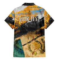 Guatemala Country Pride Family Matching Mermaid Dress and Hawaiian Shirt Grunge Map Art with National Landmark Flag Texture - Wonder Print Shop