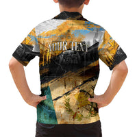 Guatemala Country Pride Family Matching Off Shoulder Short Dress and Hawaiian Shirt Grunge Map Art with National Landmark Flag Texture - Wonder Print Shop