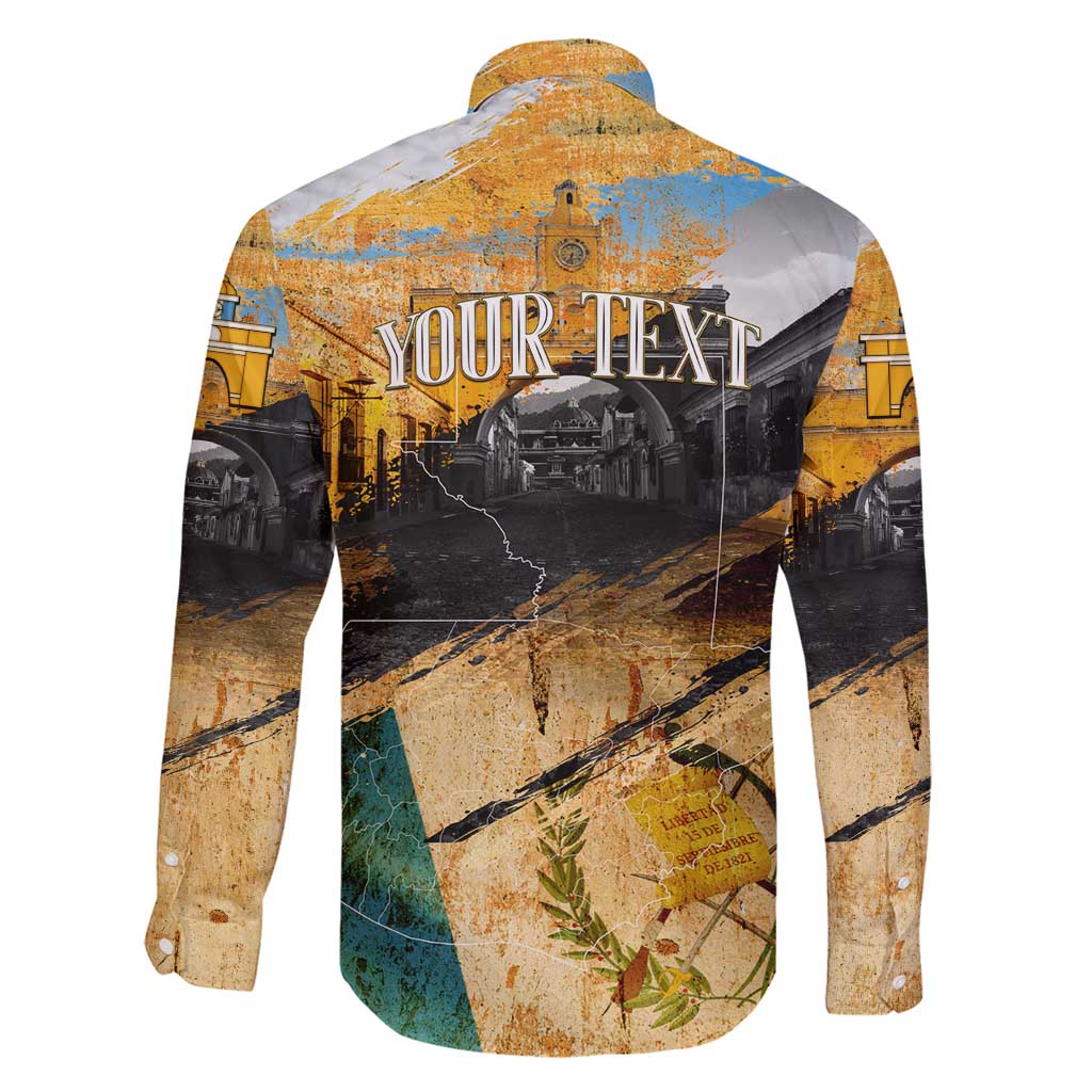 Guatemala Country Pride Family Matching Short Sleeve Bodycon Dress and Hawaiian Shirt Grunge Map Art with National Landmark Flag Texture - Wonder Print Shop