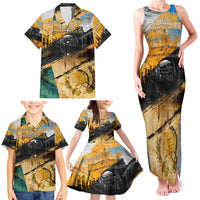 Guatemala Country Pride Family Matching Tank Maxi Dress and Hawaiian Shirt Grunge Map Art with National Landmark Flag Texture - Wonder Print Shop