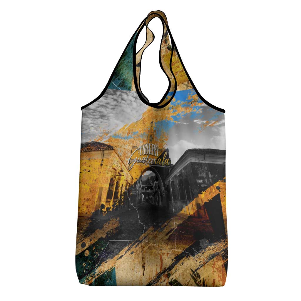 Guatemala Country Pride Grocery Bag Grunge Map Art with National Landmark Flag Texture - Wonder Print Shop
