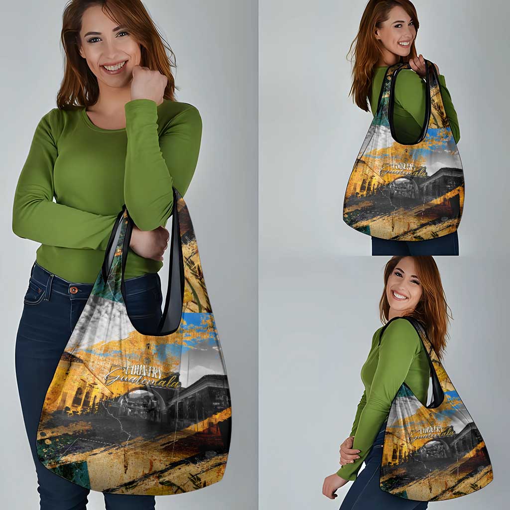 Guatemala Country Pride Grocery Bag Grunge Map Art with National Landmark Flag Texture - Wonder Print Shop