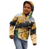Guatemala Country Pride Kid Hoodie Grunge Map Art with National Landmark Flag Texture - Wonder Print Shop