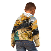 Guatemala Country Pride Kid Hoodie Grunge Map Art with National Landmark Flag Texture - Wonder Print Shop