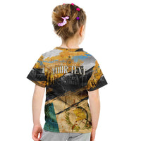 Guatemala Country Pride Kid T Shirt Grunge Map Art with National Landmark Flag Texture - Wonder Print Shop