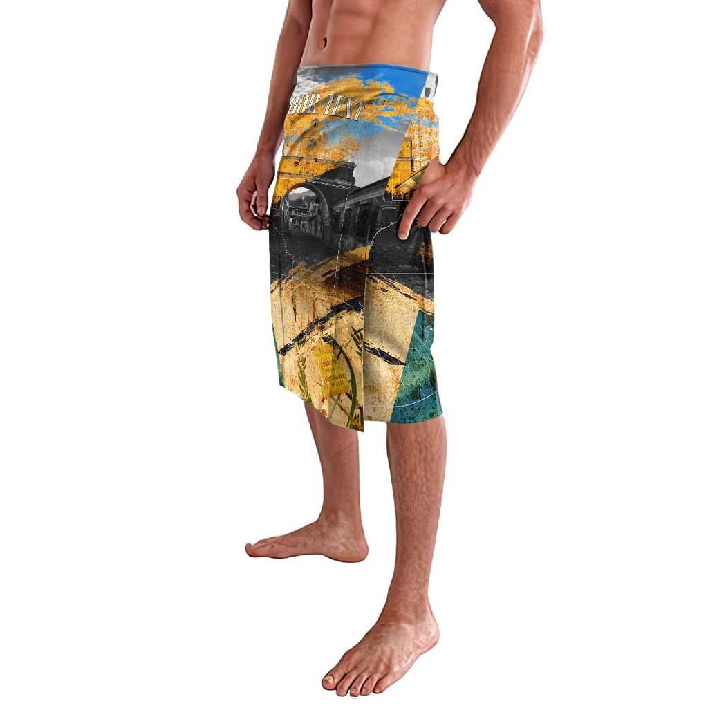 Guatemala Country Pride Lavalava Grunge Map Art with National Landmark Flag Texture - Wonder Print Shop