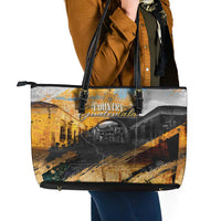 Guatemala Country Pride Leather Tote Bag Grunge Map Art with National Landmark Flag Texture - Wonder Print Shop