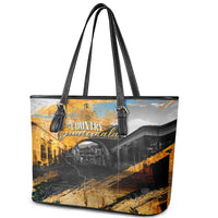 Guatemala Country Pride Leather Tote Bag Grunge Map Art with National Landmark Flag Texture - Wonder Print Shop