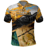 Guatemala Country Pride Polo Shirt Grunge Map Art with National Landmark Flag Texture - Wonder Print Shop