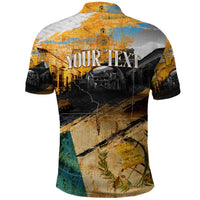 Guatemala Country Pride Polo Shirt Grunge Map Art with National Landmark Flag Texture - Wonder Print Shop