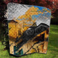 Guatemala Country Pride Quilt Grunge Map Art with National Landmark Flag Texture - Wonder Print Shop