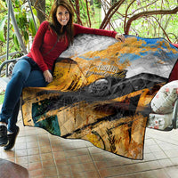 Guatemala Country Pride Quilt Grunge Map Art with National Landmark Flag Texture - Wonder Print Shop