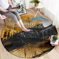 Guatemala Country Pride Round Carpet Grunge Map Art with National Landmark Flag Texture - Wonder Print Shop