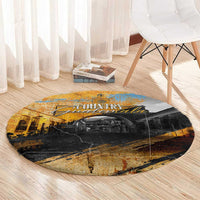 Guatemala Country Pride Round Carpet Grunge Map Art with National Landmark Flag Texture - Wonder Print Shop