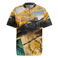 Guatemala Country Pride Rugby Jersey Grunge Map Art with National Landmark Flag Texture - Wonder Print Shop