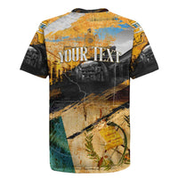 Guatemala Country Pride Rugby Jersey Grunge Map Art with National Landmark Flag Texture - Wonder Print Shop