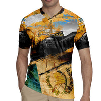 Guatemala Country Pride Rugby Jersey Grunge Map Art with National Landmark Flag Texture - Wonder Print Shop