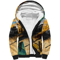Guatemala Country Pride Sherpa Hoodie Grunge Map Art with National Landmark Flag Texture - Wonder Print Shop