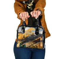 Guatemala Country Pride Shoulder Handbag Grunge Map Art with National Landmark Flag Texture - Wonder Print Shop