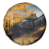 Guatemala Country Pride Spare Tire Cover Grunge Map Art with National Landmark Flag Texture - Wonder Print Shop