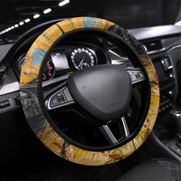 Guatemala Country Pride Steering Wheel Cover Grunge Map Art with National Landmark Flag Texture - Wonder Print Shop