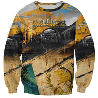 Guatemala Country Pride Sweatshirt Grunge Map Art with National Landmark Flag Texture - Wonder Print Shop