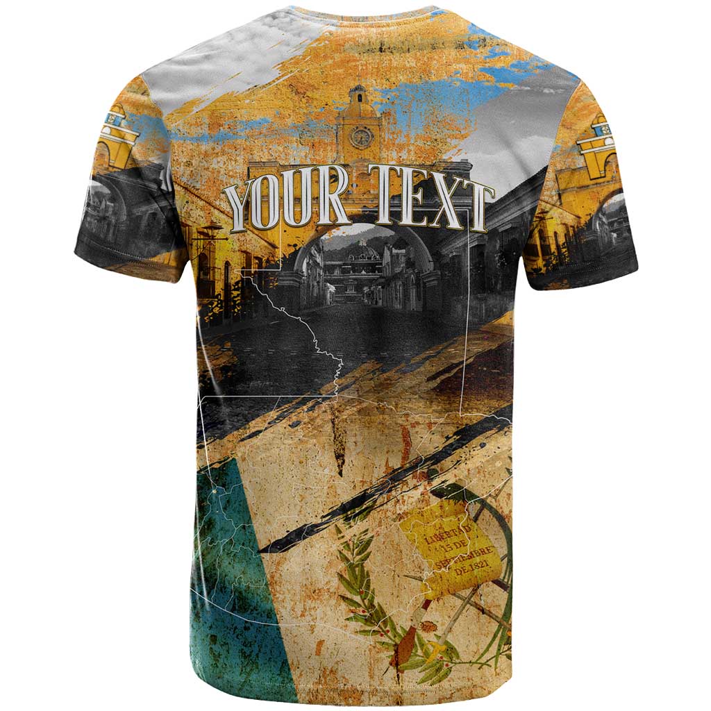 Guatemala Country Pride T Shirt Grunge Map Art with National Landmark Flag Texture - Wonder Print Shop