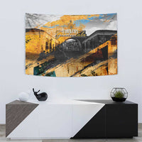 Guatemala Country Pride Tapestry Grunge Map Art with National Landmark Flag Texture - Wonder Print Shop