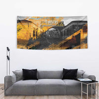 Guatemala Country Pride Tapestry Grunge Map Art with National Landmark Flag Texture - Wonder Print Shop