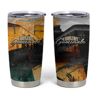 Guatemala Country Pride Tumbler Cup Grunge Map Art with National Landmark Flag Texture - Wonder Print Shop
