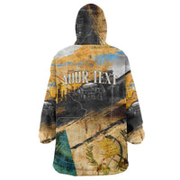 Guatemala Country Pride Wearable Blanket Hoodie Grunge Map Art with National Landmark Flag Texture - Wonder Print Shop