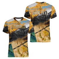 Guatemala Country Pride Women V-Neck T-Shirt Grunge Map Art with National Landmark Flag Texture - Wonder Print Shop