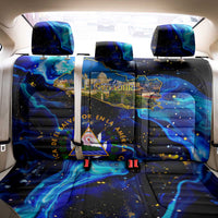 El Salvador Country Pride Back Car Seat Cover Map Flag and National Emblem Art in Cosmic Blue - Wonder Print Shop