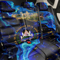 El Salvador Country Pride Back Car Seat Cover Map Flag and National Emblem Art in Cosmic Blue - Wonder Print Shop